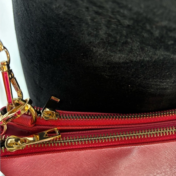 Pink Crossgrain Double Top Zip Convertible Clutch Crossbody Bag, Pink - Picture 9 of 9